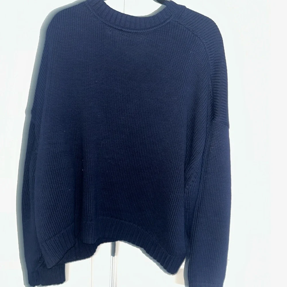💙 GAP CashSoft Oversized Navy V-Neck Sweater – XL — NWT - Picture 4 of 4